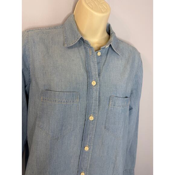 J CREW Classic-fit Chambray Shirt Relax Fit Women's 2 New - Picture 3 of 14